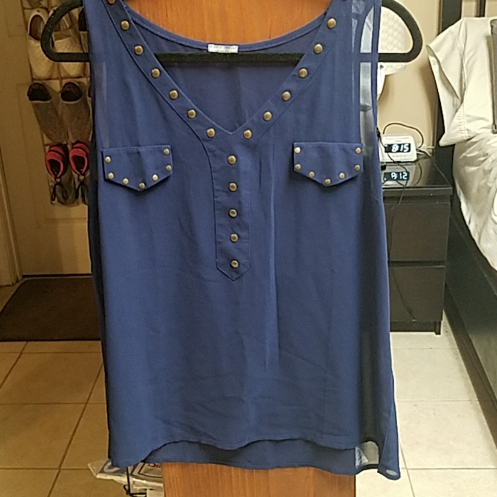 Navy Studded Tank